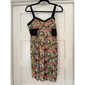 Bar III Floral Fit & Flare Dress – Cotton – Size Small